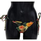 One Size Baddräkter Dolce & Gabbana Black Floral Print Beachwear Swimwear Bikini Bottom IT2
