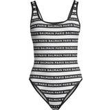 Balmain Badkläder Balmain Black & White Striped Swimsuit WHITE/BLACK FR