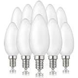 Hellum LED-glödlampa, lju, E14, 4,5 W, varm vit LED-lampa med 470 lumen LED-glödlampor, E14 vintage LED-lampa, ersätter 40 watt glödlampa, C35 2700 Kelvin varmvit matt, 207217