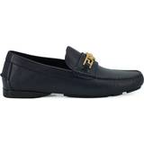 Versace Herr Lågskor Versace Navy Blue Calf Leather Loafers Shoes EU45/US12