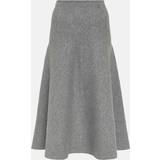 Valentino Kjolar Valentino High-rise wool-blend midi skirt grey