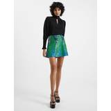 French Connection Dam Kjolar French Connection Emin Embellished Mini Skirt, Green Mineral/Multi