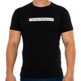 Armani Kläder Armani Emporio Herr herr crew neck logo etikett t-shirt, svart