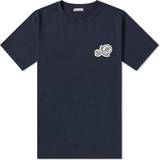 Moncler Blåa T-shirts & Linnen Moncler Men's Double Badge T-Shirt Navy