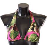 Blommiga - Dam Badbyxor Dolce & Gabbana Pink Printed Nylon Swimsuit Bikini Top Swimwear IT2