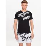 Emporio Armani Herr T-shirts Emporio Armani Men's Bold Crew Neck T-Shirt, Black/Oblique Logo