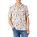 Fila Skjortor Fila Tutin AOP Resort skjorta för män bowling, Sweet Corn Tidning Aop