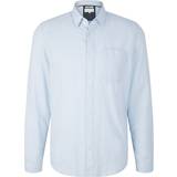 Tom Tailor Kläder Tom Tailor Herr Skjorta med ekologisk bomull 1032342, 30159 Light Blue White Structure