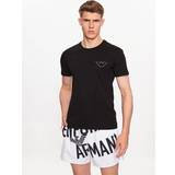 Emporio Armani Herr T-shirts Emporio Armani T-Shirt mit Logo-Detail in Black, Größe