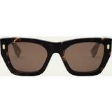 Fendi Solglasögon Fendi Roma Rectangular Sunglasses, 53mm Havana/Brown Solid