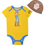 Disney Jumpsuits Disney Baby’s Short Sleeve Onesie with Cap, Toy Story Woody Costume, Romper Set, Yellow, 12M