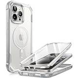 I-Blason Apple iPhone 15 Pro Mobilskal i-Blason Fodral [Ares Mag] för iPhone 15 Pro med Skärmskydd, [MagSafe Kompatibel] Stötsäkert Styvt Skyddsfodral för Hela Kroppen, Genomskinligt och Tunt Vit