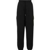 Gucci Bomull Byxor & Shorts Gucci Mens Black Mix Wide-leg High-rise Cotton-jersey Jogging Bottoms