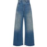 Gucci Dam Byxor & Shorts Gucci Horsebit high-rise wide-leg jeans blue