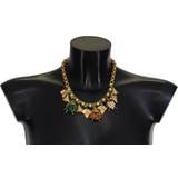 Dolce & Gabbana Smycken Dolce & Gabbana Gold Crystal Bug Charm Pendant Statement Necklace