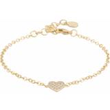 Snö of Sweden Armband Snö of Sweden North heart chain brace Gold/clear-Onesize