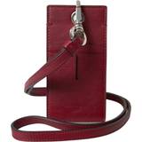 Dolce & Gabbana Red Leather Lanyard Logo Slim Card Men Wallet