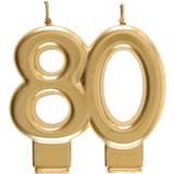 Årsdagar Serpentiner Santex Tårtljus 80-år guld