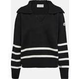 Moncler Cashmere Överdelar Moncler Striped wool and cashmere sweater black