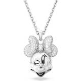 Rodium Berlocker & Hängen Swarovski Disney Minnie Mouse Pendant, White, Rhodium plated