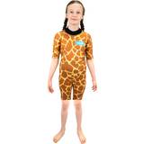 Barn Våtdräkter 2023 Saltskin Junior 2mm Back Zip Shorty Wetsuit Giraffe