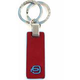Piquadro Nyckelringar Piquadro blue two-ring keychain schlüsselanhänger accessoire rosso