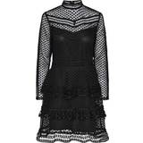 Dragkedja - Korta klänningar Y.A.S Alberta LS New Lace Dress - Black