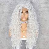 Sapphirewigs Curly Lace Front Wig Platinum Grey Wigs Daily