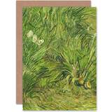 Gröna Grattiskort & Inbjudningskort ARTERY8 Vincent Van Gogh Garden With Butterflies Fine Greeting Card