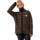 Leopard Jackor Eivy Redwood Sherpajacka för kvinnor, fleecejacka, leopard