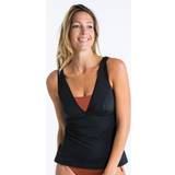 Dam Tankinis Olaian Decathlon Kini Swimsuit Top With V-Neck And Removable Padded Cups Marine Black