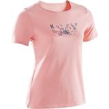 Överdelar Domyos T-shirt Enfant Coton Basique Rose Imprimé Pink