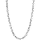 Jon Richard Smycken Jon Richard Rhodium Plated Crystal Allway Baguette Necklace