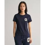 Gant Jersey T-shirts & Linnen Gant Dam T-shirt med rund hals Blå