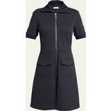 Moncler Blåa - Dam Kläder Moncler Stretch Cotton Blend Piquet Polo Dress