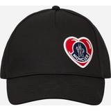 Moncler Herr - Svarta Huvudbonader Moncler Heart Patch Cotton Baseball Cap
