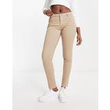 Morgan Dam Kläder Morgan – Kamelbruna skinny jeans med låg midja-Naturlig