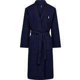 Polo Ralph Lauren Logo-Embroidered Waffle Cotton Robe Blue