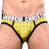 Microfiber Kalsonger Andrew Christian Almost Naked Plaid Brief Yellow * Kampagne *