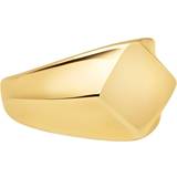 Nialaya Klackringar Smycken Nialaya Men's Squared Stainless Steel Ring With Gold Plating Herr Ringar