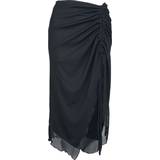 3XL Kjolar Banned Alternative Halvlång kjol Umbra Mesh Ruched Skirt för Dam svart