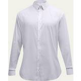 Giorgio Armani Hoodies Kläder Giorgio Armani Men's Stretch Poplin Sport Shirt SOLID WHITE 15.75 US