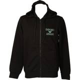 Armani Överdelar Armani Emporio Herr Zipped Iconic Terry sweatshirt för män, svart
