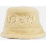 Beige - Herr Hattar Loewe Logo shearling bucket hat neutrals