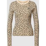 Dam - Leopard T-shirts & Linnen Levi's Långärmad baby t-shirt för kvinnor, New Stella Leopard Mandel Buff