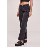 Urban Classics Dam Jeans Urban Classics Ladies’ high-waist straight denim cargo trousers Jeans black
