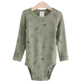 Lindex Bodys Barnkläder Lindex Baby's Long Sleeve Merino Wool Bodysuit - Light Dusty Green