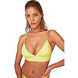 Gula Bikiniöverdelar Trendyol Collection Kvinnors strukturerade triangelbikini topp, gul