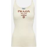Prada T-shirts & Linnen Prada Logo silk tank top white