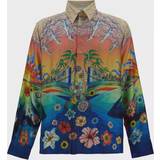 Herr - Satin Överdelar Casablanca Skjorta, Herr, Multicolor, S, AW23, MultiColour Siden Skjorta